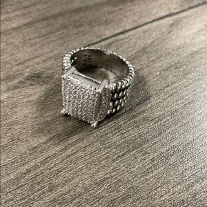 David Yurman Silver Pave Diamond Ring
